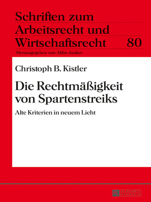 cover image of Die Rechtmäßigkeit von Spartenstreiks